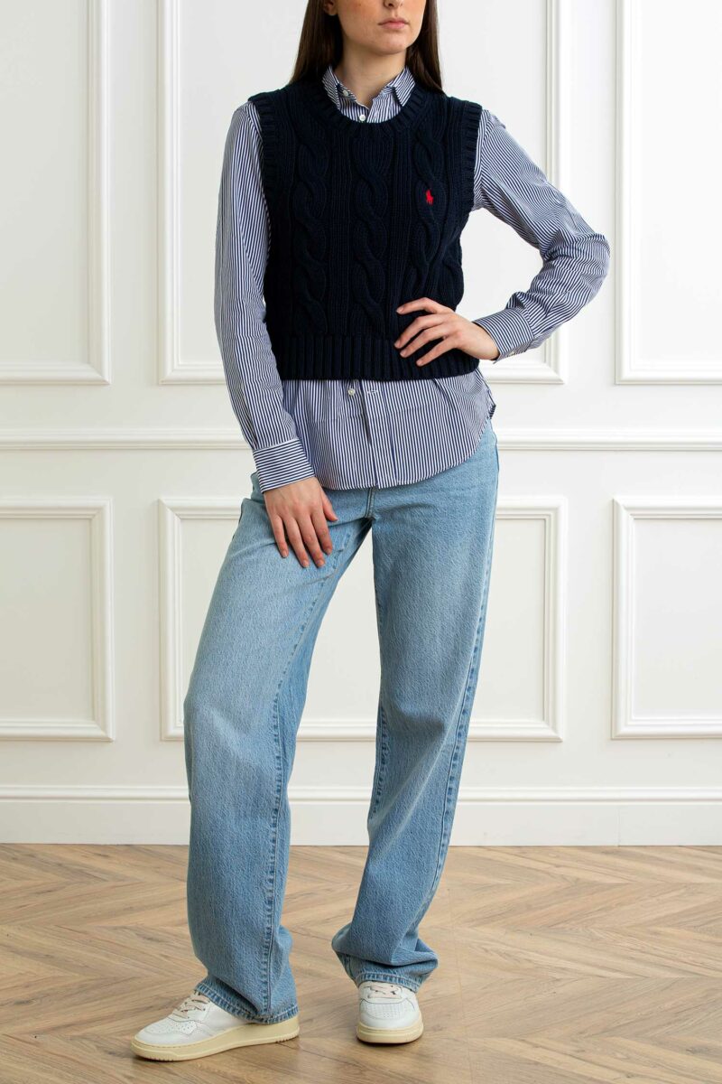 RALPH LAUREN-GILET IN COTONE-RL959295 NAVY S