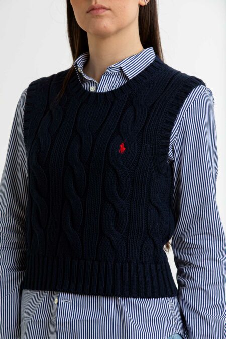 RALPH LAUREN-GILET IN COTONE-RL959295 NAVY S