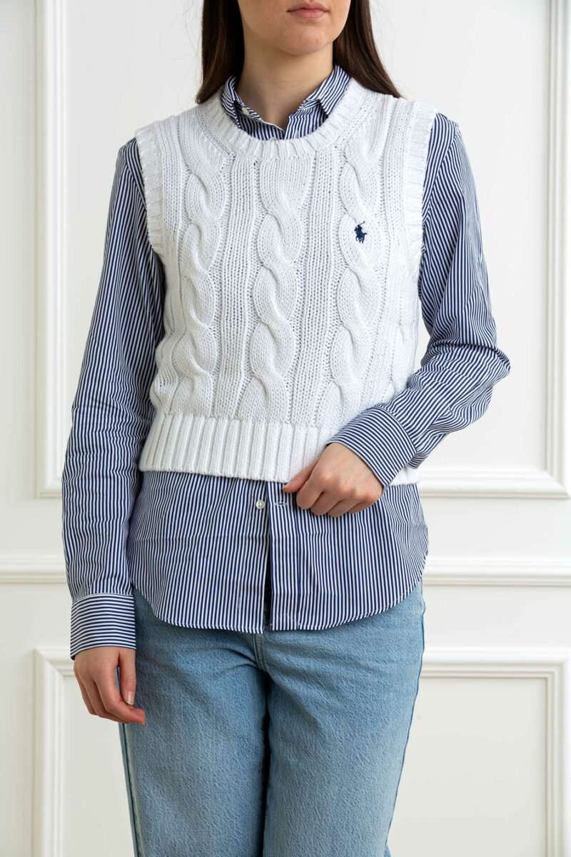 RALPH LAUREN-GILET IN COTONE-RL959295 WHITE S