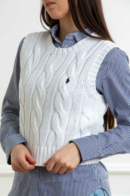 RALPH LAUREN-GILET IN COTONE-RL959295 WHITE S