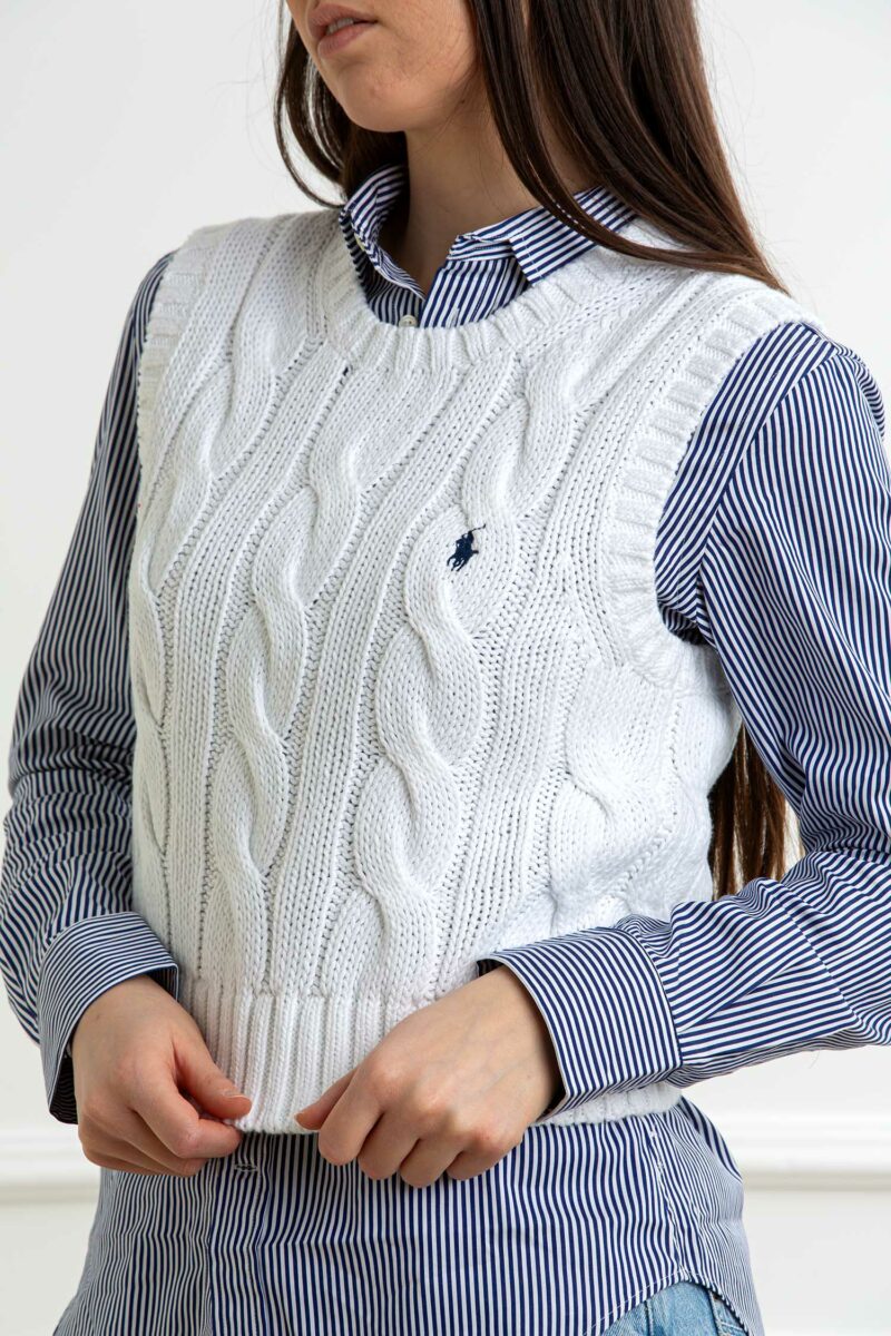 RALPH LAUREN-GILET IN COTONE-RL959295 WHITE S