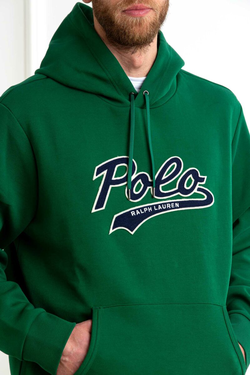 RALPH LAUREN-FELPA CON CAPPUCCIO CON SCRITTA-RL964476 GREEN XL