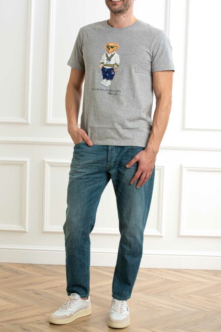 RALPH LAUREN-T-SHIRT M/M CON ORSETTO-RL973137 GRIGIO XL