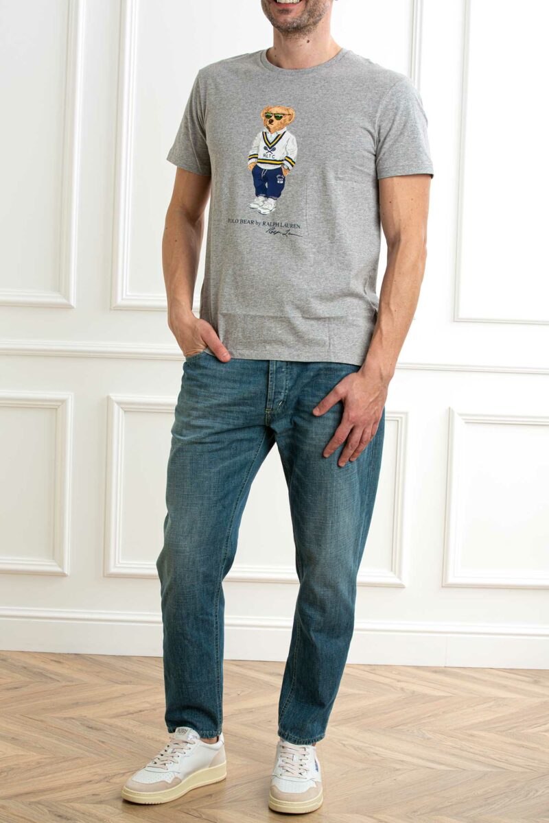 RALPH LAUREN-T-SHIRT M/M CON ORSETTO-RL973137 GRIGIO XL