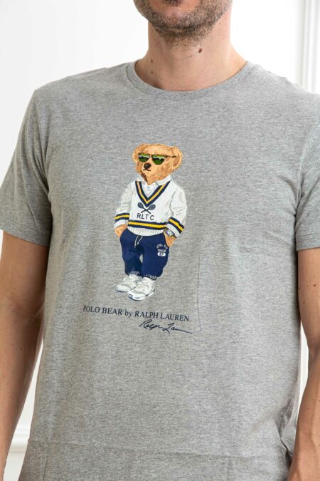RALPH LAUREN-T-SHIRT M/M CON ORSETTO-RL973137 GRIGIO XL