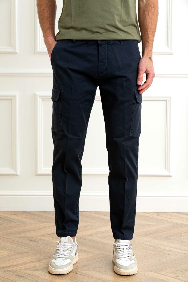 ROY ROGER'S-PANTALONE City cargo MAN Gab. Elast. Read-RRRRU90102C9250112 NAVY 36