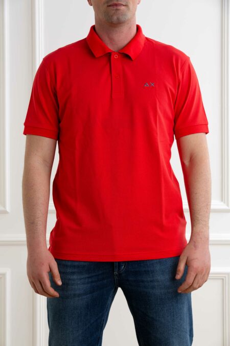 SUN68-POLO PRINT UNDER COLLAR S/S-SNA35115 ROSSO XXL