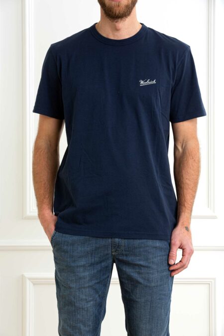 WOOLRICH-T-SHIRT LOGO-WWCFWOTE0144MRUT2926 BLUE XXL