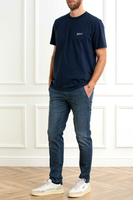 WOOLRICH-T-SHIRT LOGO-WWCFWOTE0144MRUT2926 BLUE XXL