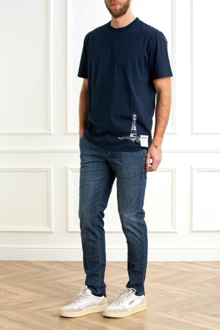 WOOLRICH-T-SHIRT OFFSHORE-WWCFWOTE0159MRUT2926 BLUE XL