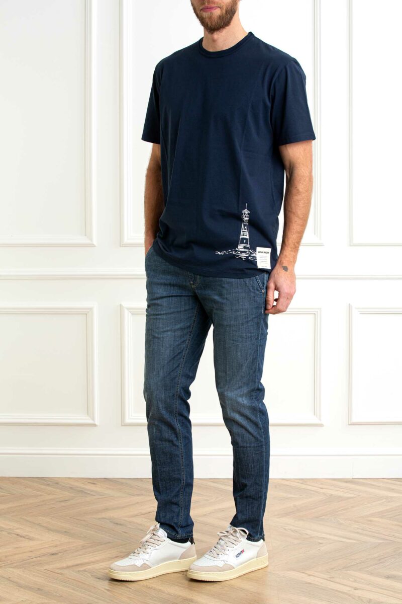 WOOLRICH-T-SHIRT OFFSHORE-WWCFWOTE0159MRUT2926 BLUE XL