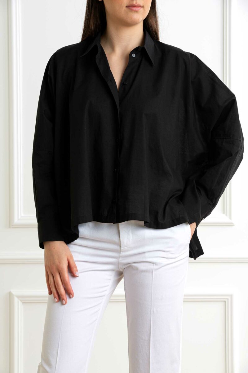 XACUS-CAMICIA AMPLIA-XA85110DOT NERO 42