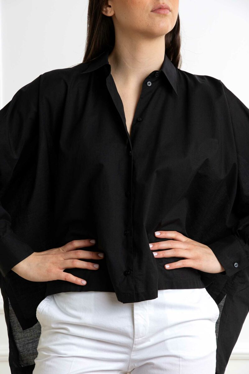 XACUS-CAMICIA AMPLIA-XA85110DOT NERO 42