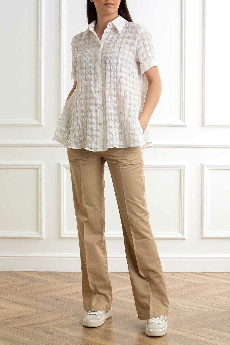 XACUS-CAMICIA MEZZA MANICA LAVORATA-XA854147ANGY BIANCO 46