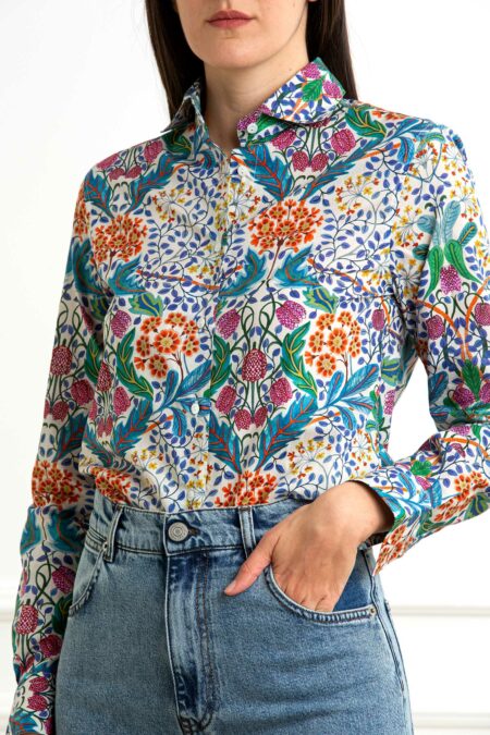 XACUS-CAMICIA FANTASIA DONNA-XA85571PINA BIANCO 44