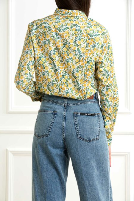 XACUS-CAMICIA FANTASIA FIORI-XA85572MARTA GIALLO 46