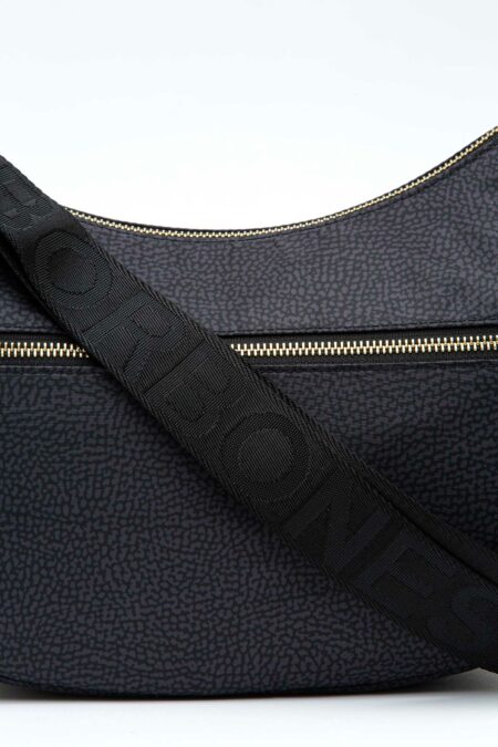 BORBONESE-BORSA LUNA BAG SMALL-BO934107I15CC DARKBLACK TU