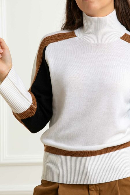 ALPHA-MAGLIA COLLO ALTO M/L 100% MERINOS-APAD4101H LATTE 44