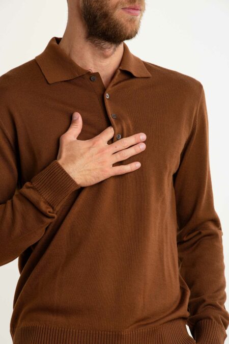 ALPHA-POLO M/L 4 BOTTONI-APAU3013B TABACCO 54