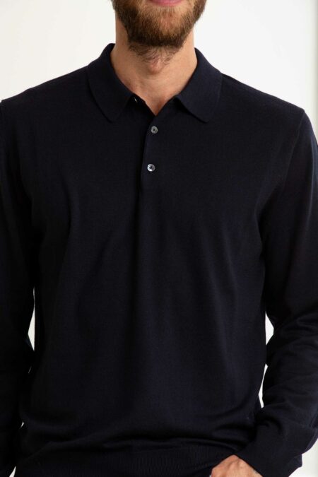 ALPHA-MAGLIA POLO 100% MERINOS-APFE6314B52A NOTTE 56