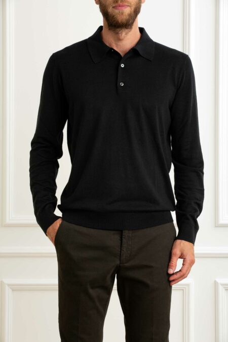 ALPHA-POLO 85% SETA MULBERRY 15% CASHMERE-APFE6852B NERO 54