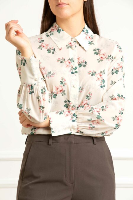 BLUGIRL-CAMICIA SLIM VOILE SETA STR-BGRF5006T2949 BLOSSOM 44