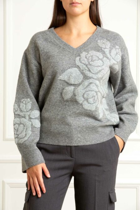 BLUGIRL-MAGLIA INTARSIO GOFFRATO-BGRF5155MA870 GRIGIOMEL XS