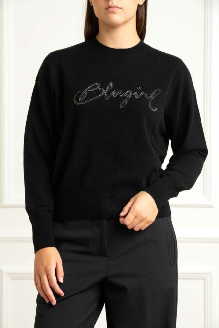 BLUGIRL-MAGLIA BASICA MISTO CACHEMIRE-BGRF5246MA38R NERO XS