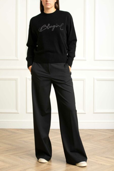 BLUGIRL-MAGLIA BASICA MISTO CACHEMIRE-BGRF5246MA38R NERO XS