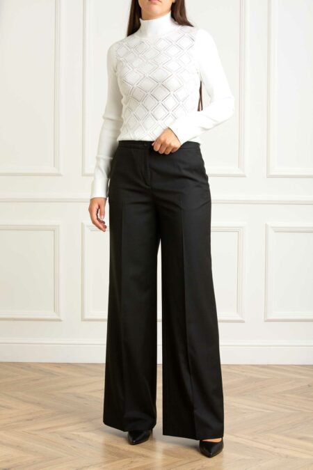 BLUGIRL-PANT. PALAZZO FRESCO DI LANA-BGRF5267T207A NERO 44