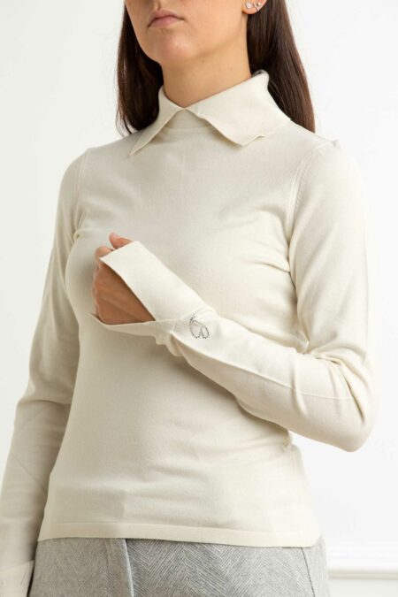 BLUGIRL-MAGLIA C/COLLETTO MIST.VISCOSA-BGRF5269MA41R CHALK S