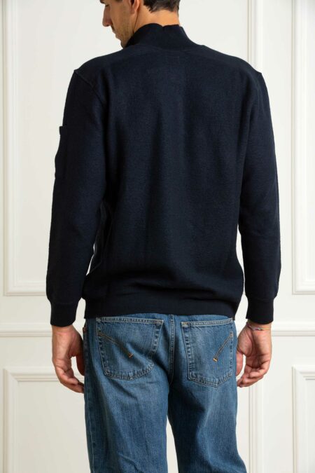 CP COMPANY-MAGLIA POLO COLLAR IN MERINO WOOL FELTED-CP19CMKN199A110468A ECLIPSE XL