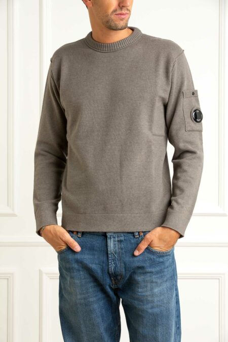 CP COMPANY-MAGLIA IN SOFT COTTON STRETCH-CP19CMKN238A110432A SHELL S