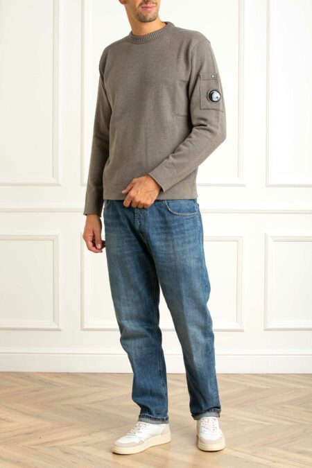 CP COMPANY-MAGLIA IN SOFT COTTON STRETCH-CP19CMKN238A110432A SHELL S