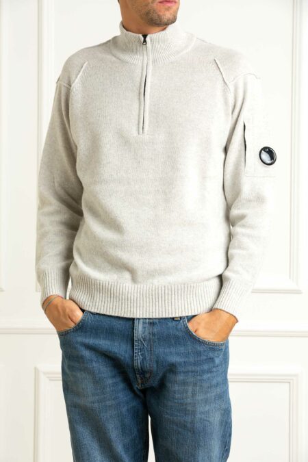 CP COMPANY-POLO COLLAR IN LAMBSWOOL GRS-CP19CMKN709A110149A OFFWHITE XL