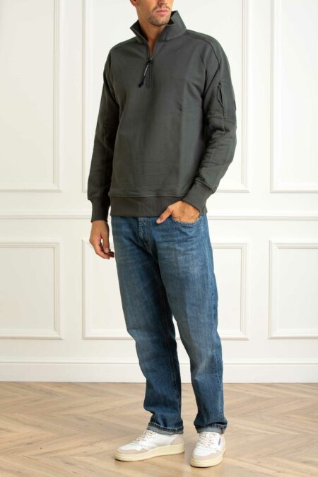 CP COMPANY-POLO COLLAR IN DIAGONAL RAISED FLEECE-CP19CMSS153A005086W DARKSHADOW XL