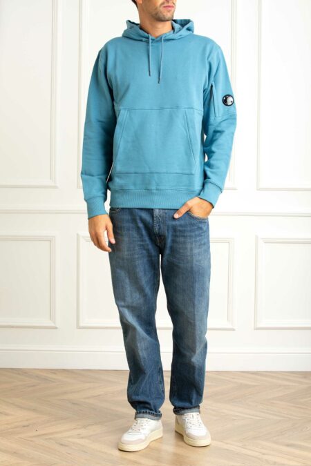 CP COMPANY-FELPA CAPPUCCIO IN DIAGONAL RAISED FLEECE-CP19CMSS714A005086W AEGEAN XL