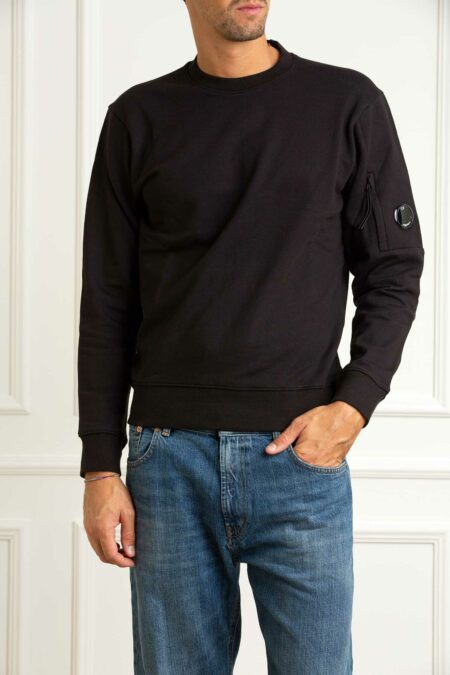 CP COMPANY-FELPA IN DIAGONAL RAISED FLEECE-CPCCMSS713A005086W BLACK XL