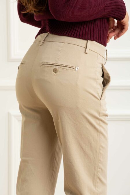 DONDUP-PANTALONE NIMA ZIP DONNA-DDDP576ZGSE043A25 BEIGE 26