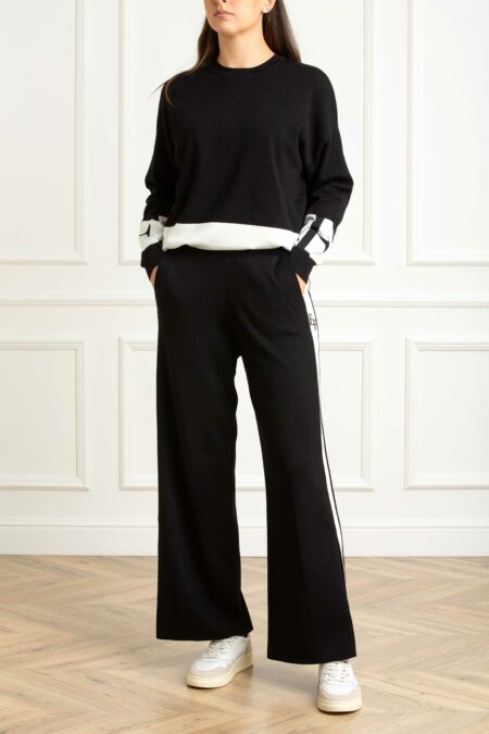 ELISABETTA FRANCHI-PANTALONE TRICOT-EFKP69S56E2 NEROMILK 42