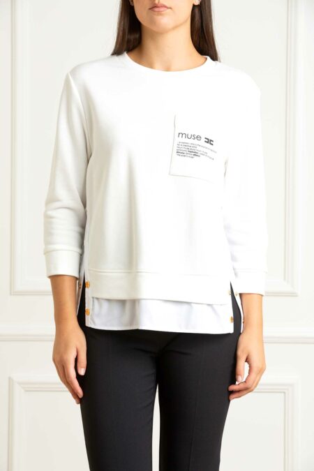 ELISABETTA FRANCHI-MAGLIA DONNA-EFMD00656E2 AVORIO 44