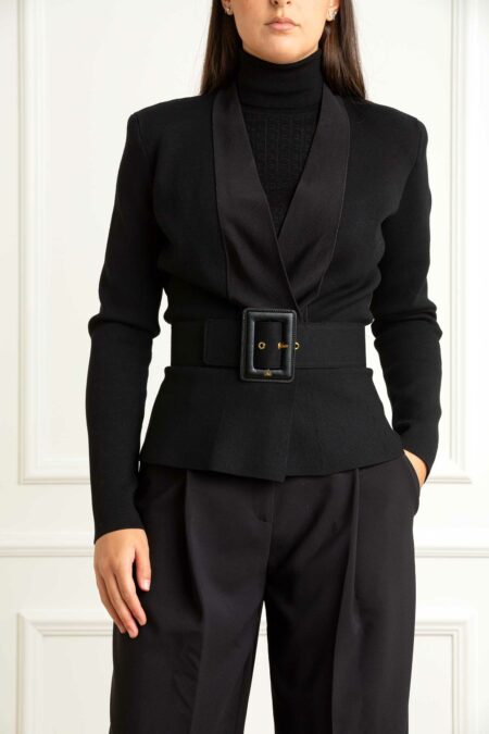 ELISABETTA FRANCHI-MAGLIA TRICOT CON-EFMK48S57E2 NERO 44