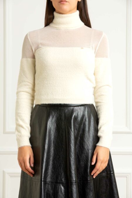 ELISABETTA FRANCHI-MAGLIA TRICOT-EFMK54T57E2 MILK 44