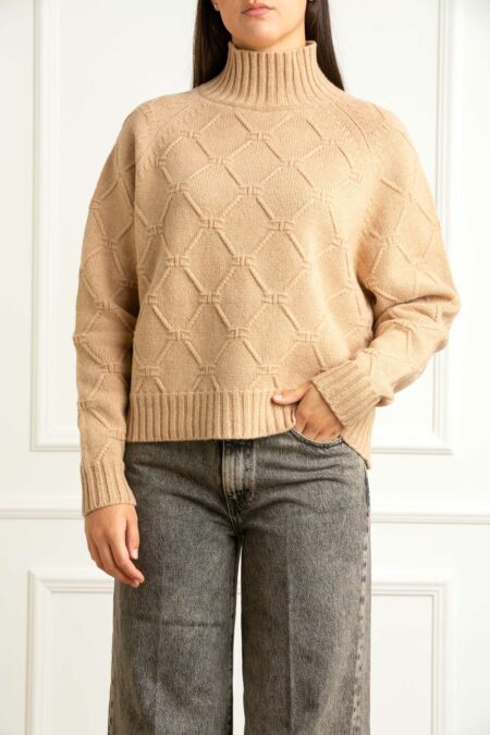 ELISABETTA FRANCHI-MAGLIA TRICOT-EFMK55T57E2 HONEY 44