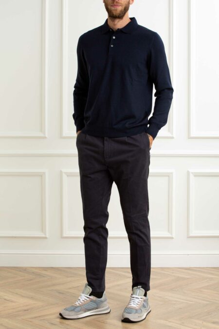 GRAN SASSO-MAGLIA POLO MERINOS F18-GR5511214290 BLU 58