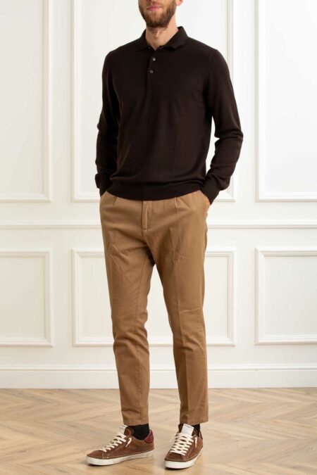 GRAN SASSO-MAGLIA POLO MERINOS F18-GR5511214290 MORO 56