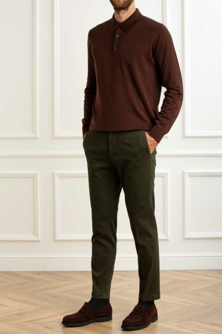 MICHAEL COAL-PANTALONE GABARDINA CORTO-MH2505BRADCAPRIONE MILITARE 38