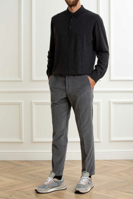 MICHAEL COAL-PANTALONE VELLUTO CORTO-MH2741BRADCAPRIONE GRIGIO 38