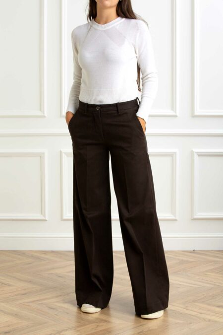 NINE INTHE MORNING-PANTALONE NADIA CHINO PALAZZO-NINAC143V02 MORO 29