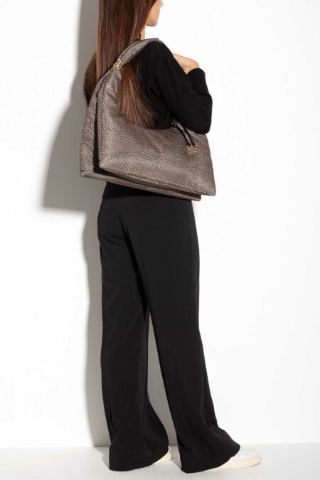 BORBONESE-BORSA HOBO L. OP NATURALE/NERO-BO91010125X95 NATURALE TU